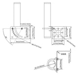 Maxbell Antenna Mast Clamp L Type Iron Antenna Pole Mount Bracket with Bolt for Home Style A