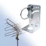 Maxbell Antenna Mast Clamp L Type Iron Antenna Pole Mount Bracket with Bolt for Home Style A