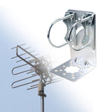 Maxbell Antenna Mast Clamp L Type Iron Antenna Pole Mount Bracket with Bolt for Home Style D