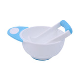 Maxbell Grinding Bowl Rice Practical Cereal Home Sturdy with Ladle Baby Feeding Bowl Blue White