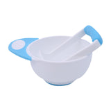 Maxbell Grinding Bowl Rice Practical Cereal Home Sturdy with Ladle Baby Feeding Bowl Blue White