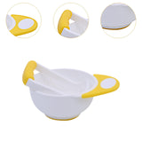 Maxbell Grinding Bowl Rice Practical Cereal Home Sturdy with Ladle Baby Feeding Bowl Yellow White