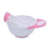 Maxbell Grinding Bowl Rice Practical Cereal Home Sturdy with Ladle Baby Feeding Bowl Pink White