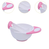 Maxbell Grinding Bowl Rice Practical Cereal Home Sturdy with Ladle Baby Feeding Bowl Pink White