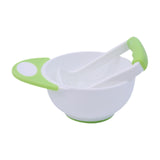 Maxbell Grinding Bowl Rice Practical Cereal Home Sturdy with Ladle Baby Feeding Bowl Green White