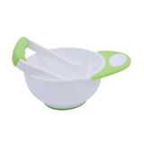 Maxbell Grinding Bowl Rice Practical Cereal Home Sturdy with Ladle Baby Feeding Bowl Green White