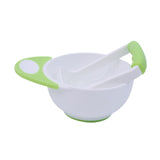 Maxbell Grinding Bowl Rice Practical Cereal Home Sturdy with Ladle Baby Feeding Bowl Green White