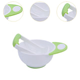 Maxbell Grinding Bowl Rice Practical Cereal Home Sturdy with Ladle Baby Feeding Bowl Green White