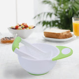 Maxbell Grinding Bowl Rice Practical Cereal Home Sturdy with Ladle Baby Feeding Bowl Green White