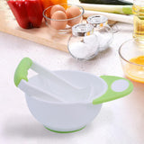 Maxbell Grinding Bowl Rice Practical Cereal Home Sturdy with Ladle Baby Feeding Bowl Green White