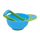 Maxbell Grinding Bowl Rice Practical Cereal Home Sturdy with Ladle Baby Feeding Bowl Blue Green