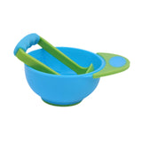 Maxbell Grinding Bowl Rice Practical Cereal Home Sturdy with Ladle Baby Feeding Bowl Blue Green