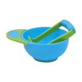 Maxbell Grinding Bowl Rice Practical Cereal Home Sturdy with Ladle Baby Feeding Bowl Blue Green