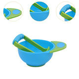 Maxbell Grinding Bowl Rice Practical Cereal Home Sturdy with Ladle Baby Feeding Bowl Blue Green