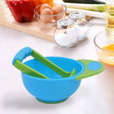 Maxbell Grinding Bowl Rice Practical Cereal Home Sturdy with Ladle Baby Feeding Bowl Blue Green