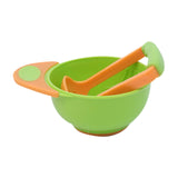 Maxbell Grinding Bowl Rice Practical Cereal Home Sturdy with Ladle Baby Feeding Bowl Green Orange