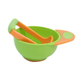 Maxbell Grinding Bowl Rice Practical Cereal Home Sturdy with Ladle Baby Feeding Bowl Green Orange