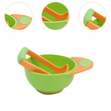 Maxbell Grinding Bowl Rice Practical Cereal Home Sturdy with Ladle Baby Feeding Bowl Green Orange