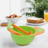 Maxbell Grinding Bowl Rice Practical Cereal Home Sturdy with Ladle Baby Feeding Bowl Green Orange