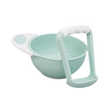 Maxbell Grinding Bowl Rice Practical Cereal Home Sturdy with Ladle Baby Feeding Bowl Light Green