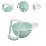 Maxbell Grinding Bowl Rice Practical Cereal Home Sturdy with Ladle Baby Feeding Bowl Light Green