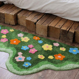 Maxbell Irregular Area Rug Soft Decor Non Slip Floor Carpet for Bedroom Home Bedside 60cmx120cm