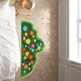 Maxbell Irregular Area Rug Soft Decor Non Slip Floor Carpet for Bedroom Home Bedside 75cmx150cm