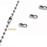 Maxbell 50Pcs Roller Ball Chain Connector Supplies 0.45cm Dia Clasps Findings