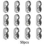 Maxbell 50Pcs Roller Ball Chain Connector Supplies 0.45cm Dia Clasps Findings