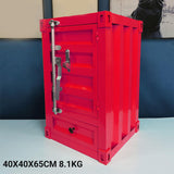 Maxbell Industrial NightStand Office Furniture End Table for Small Space Room Red