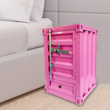 Maxbell Industrial NightStand Office Furniture End Table for Small Space Room Pink