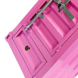 Maxbell Industrial NightStand Office Furniture End Table for Small Space Room Pink