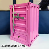 Maxbell Industrial NightStand Office Furniture End Table for Small Space Room Pink