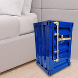 Maxbell Industrial NightStand Office Furniture End Table for Small Space Room Blue