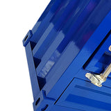 Maxbell Industrial NightStand Office Furniture End Table for Small Space Room Blue