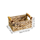 Maxbell Handmade Storage Basket Solid Water Hyacinth Basket for Kitchen Home Desktop Small