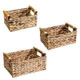 Maxbell Handmade Storage Basket Solid Water Hyacinth Basket for Kitchen Home Desktop Small