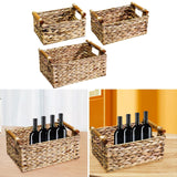 Maxbell Handmade Storage Basket Solid Water Hyacinth Basket for Kitchen Home Desktop Small