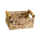 Maxbell Handmade Storage Basket Solid Water Hyacinth Basket for Kitchen Home Desktop Small
