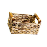 Maxbell Handmade Storage Basket Solid Water Hyacinth Basket for Kitchen Home Desktop Small