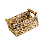Maxbell Handmade Storage Basket Solid Water Hyacinth Basket for Kitchen Home Desktop Small