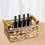 Maxbell Handmade Storage Basket Solid Water Hyacinth Basket for Kitchen Home Desktop Small