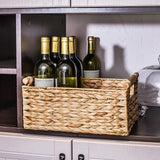 Maxbell Handmade Storage Basket Solid Water Hyacinth Basket for Kitchen Home Desktop Medium