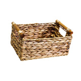 Maxbell Handmade Storage Basket Solid Water Hyacinth Basket for Kitchen Home Desktop Medium