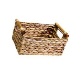 Maxbell Handmade Storage Basket Solid Water Hyacinth Basket for Kitchen Home Desktop Medium