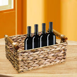 Maxbell Handmade Storage Basket Solid Water Hyacinth Basket for Kitchen Home Desktop Medium