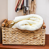 Maxbell Handmade Storage Basket Solid Water Hyacinth Basket for Kitchen Home Desktop Large