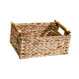 Maxbell Handmade Storage Basket Solid Water Hyacinth Basket for Kitchen Home Desktop Large