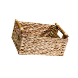 Maxbell Handmade Storage Basket Solid Water Hyacinth Basket for Kitchen Home Desktop Large