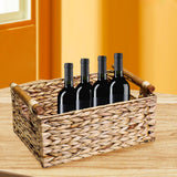 Maxbell Handmade Storage Basket Solid Water Hyacinth Basket for Kitchen Home Desktop Large